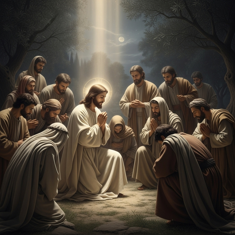Jesus Praying with His Apostles in Divine Light Jesus Praying with His Apostles in Divine Light