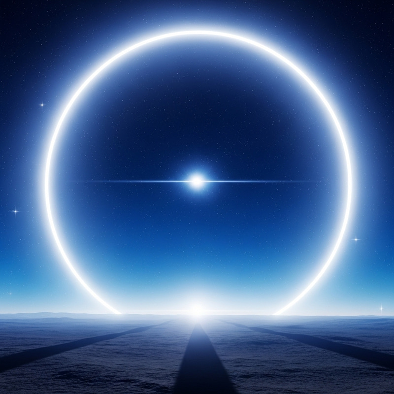 Futuristic Halo Scene in Deep Blue Space Futuristic Halo Scene in Deep Blue Space