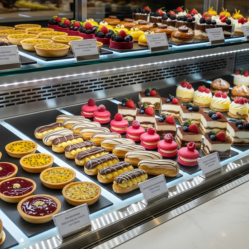 Delicious Desserts in Chic Modern Display Delicious Desserts in Chic Modern Display