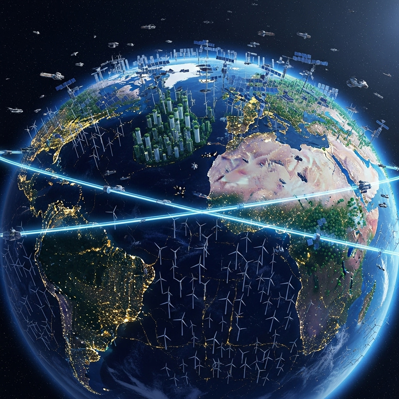 Futuristic Earth with Advanced Technology Futuristic Earth with Advanced Technology