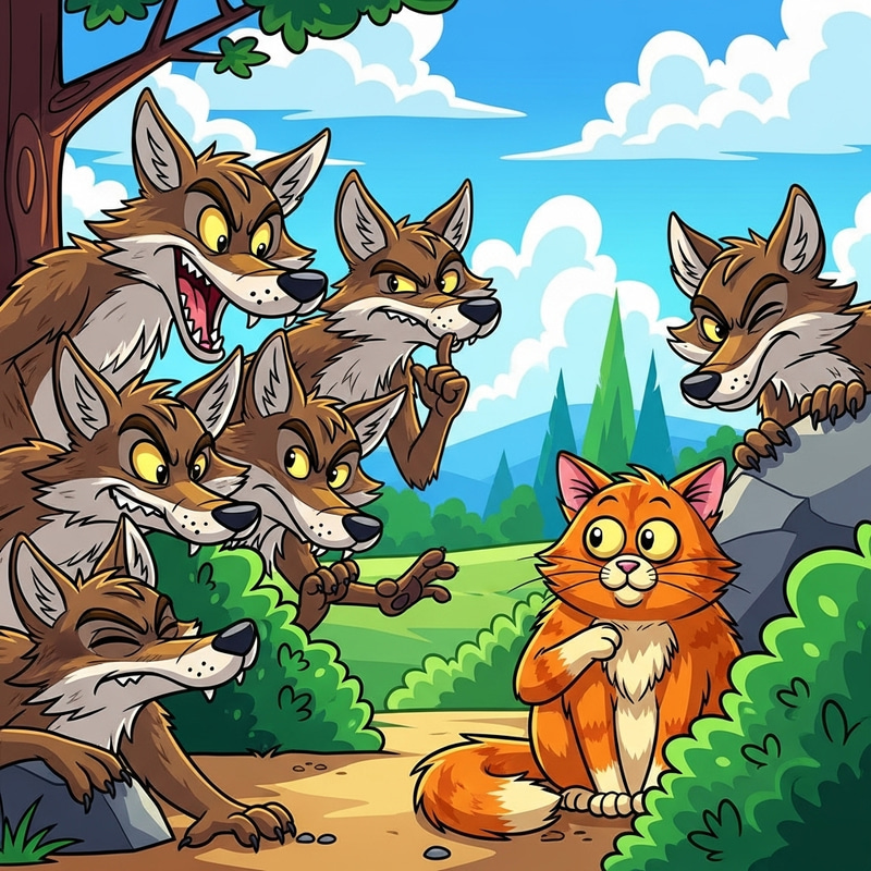 Whimsical Coyote Cartoon: Sneaky Fun Whimsical Coyote Cartoon: Sneaky Fun