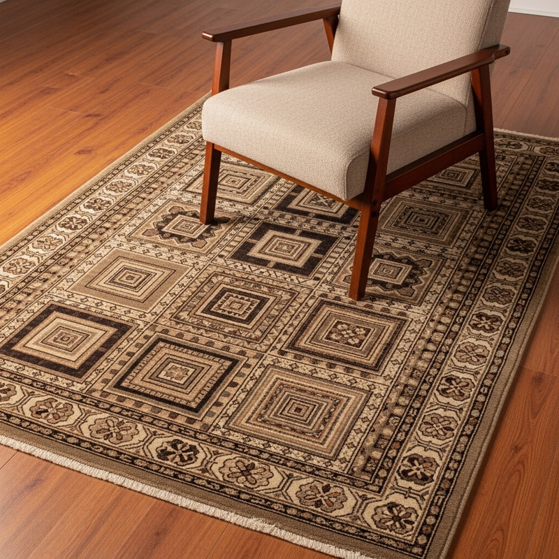 Stylish Geometric Chair Rug | Home Decor Elegance