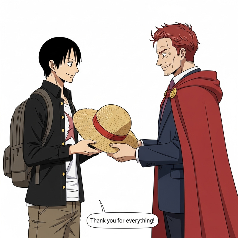 Luffy Returns Straw Hat to Shanks - A Proud Moment Luffy Returns Straw Hat to Shanks - A Proud Moment