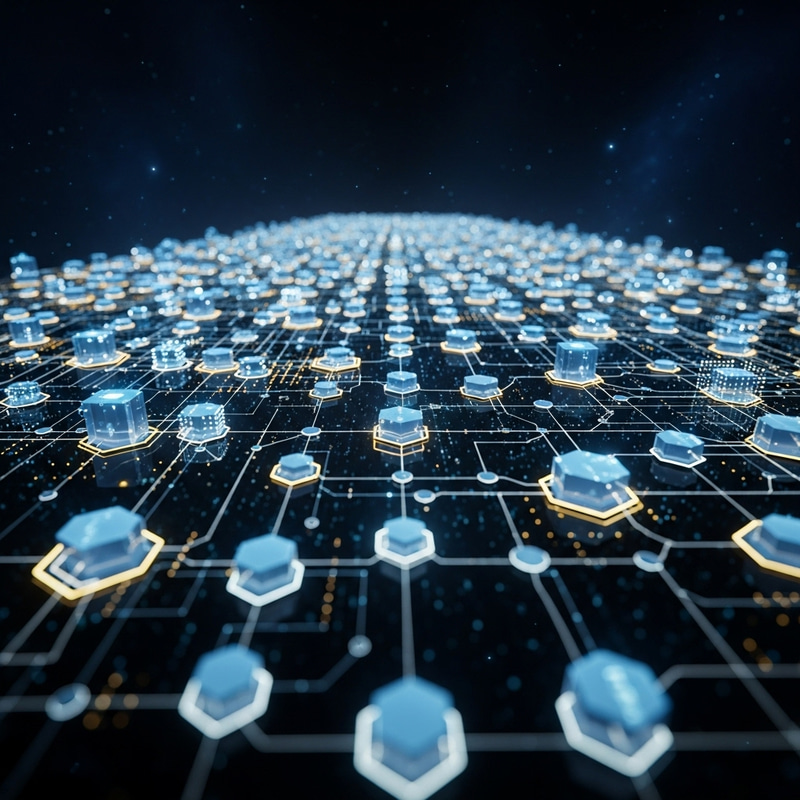Vast Blockchain Network: Abstract 3D Shapes Glowing with Encryption | Dark Space Background Vast Blockchain Network: Abstract 3D Shapes Glowing with Encryption | Dark Space Background