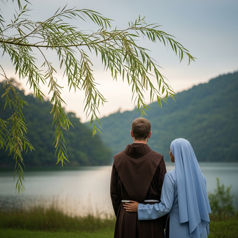 Willow Branch and Traditional Vietnamese Religious Attire Willow Branch and Traditional Vietnamese Religious Attire