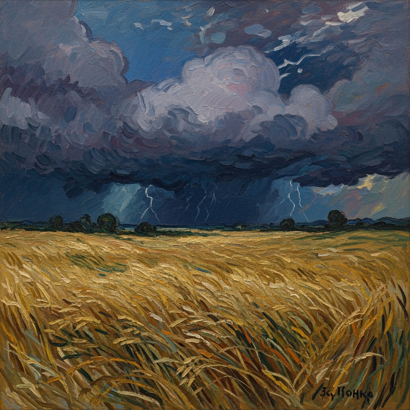 Wheatfield Under Thunderclouds: Inspired by Van Gogh Wheatfield Under Thunderclouds: Inspired by Van Gogh