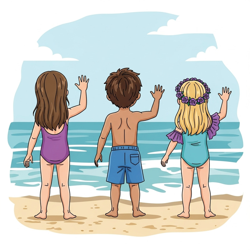 Childhood Friendship at the Beach - Kids Interaction Story with Distinct Characteristics