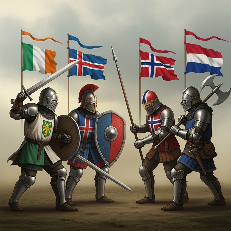 Flag-wielding Knights Battle in Epic Showdown
