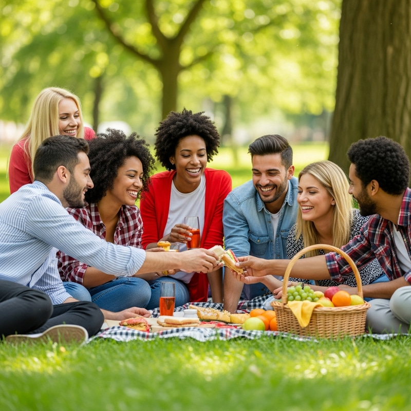 Lovely Friends Enjoying a Joyful Day in the Park Lovely Friends Enjoying a Joyful Day in the Park