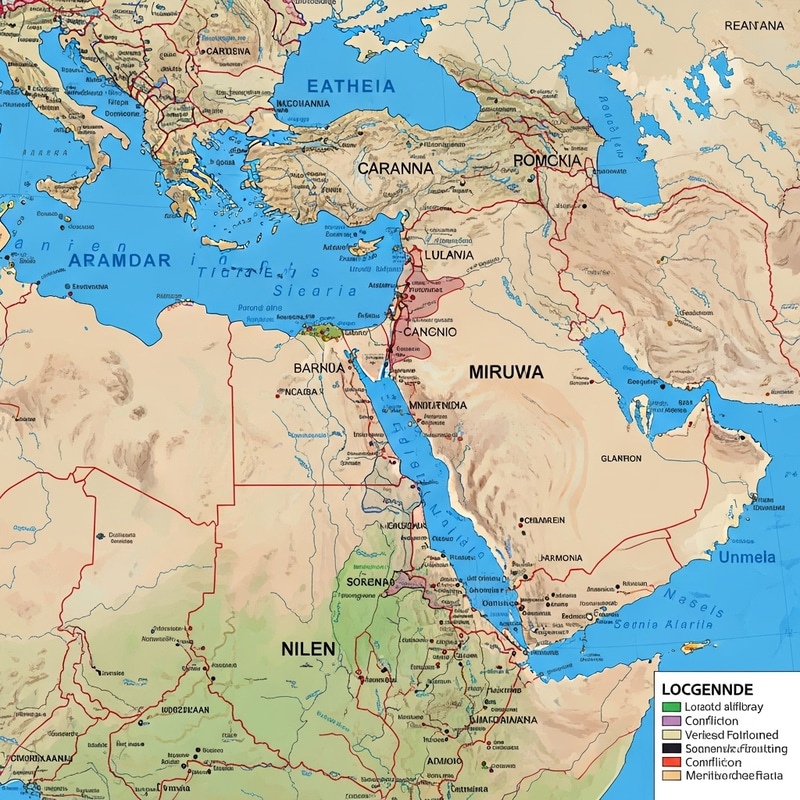 Map of Arab World: Major Conflicts in the Arab Region