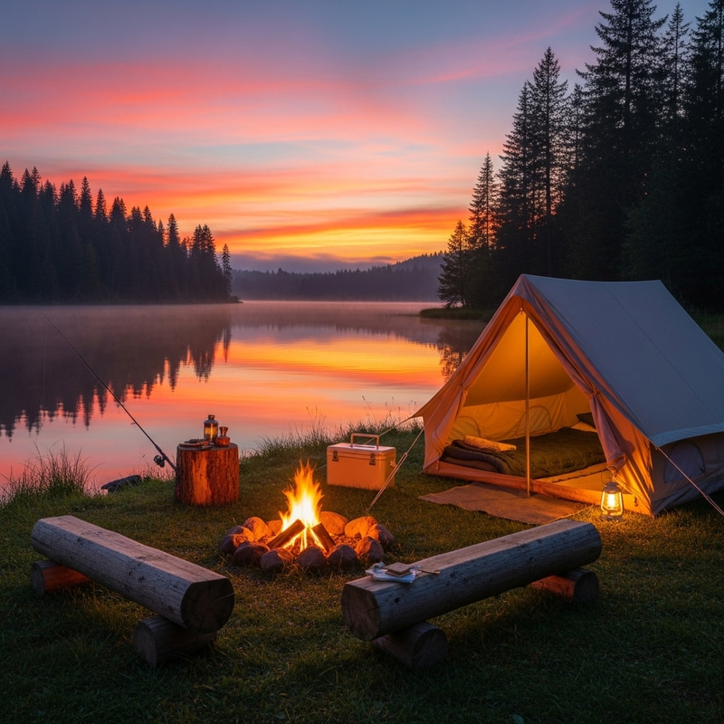 Realistic Camping Site: Experience Nature's Serenity