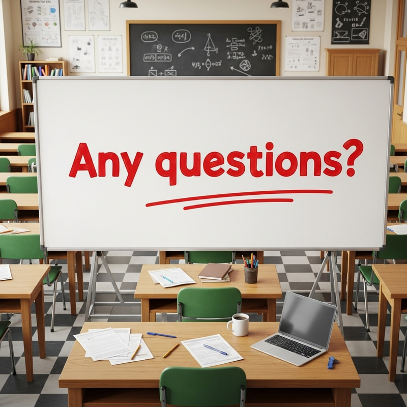 Any Question? Classic Classroom Setting Image