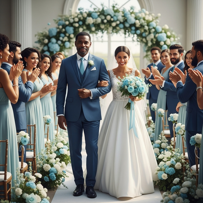 Heartfelt Moment: African American Father & Daughter Wedding Exit