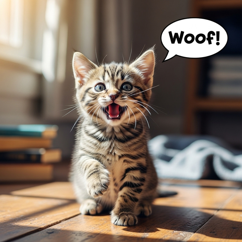 Cute Kitten Barking - Adorable Pet Moment Cute Kitten Barking - Adorable Pet Moment