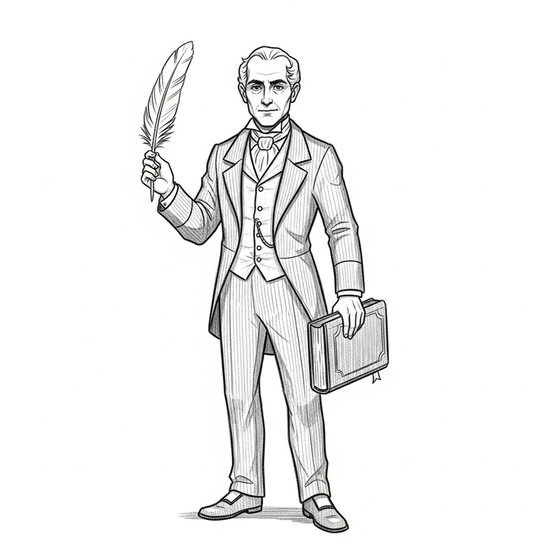 Pencil Drawing of Napoleon Hill - Vintage Author Sketch Pencil Drawing of Napoleon Hill - Vintage Author Sketch