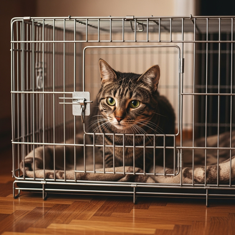 Cat in Cage - Intriguing Snapshot Cat in Cage - Intriguing Snapshot