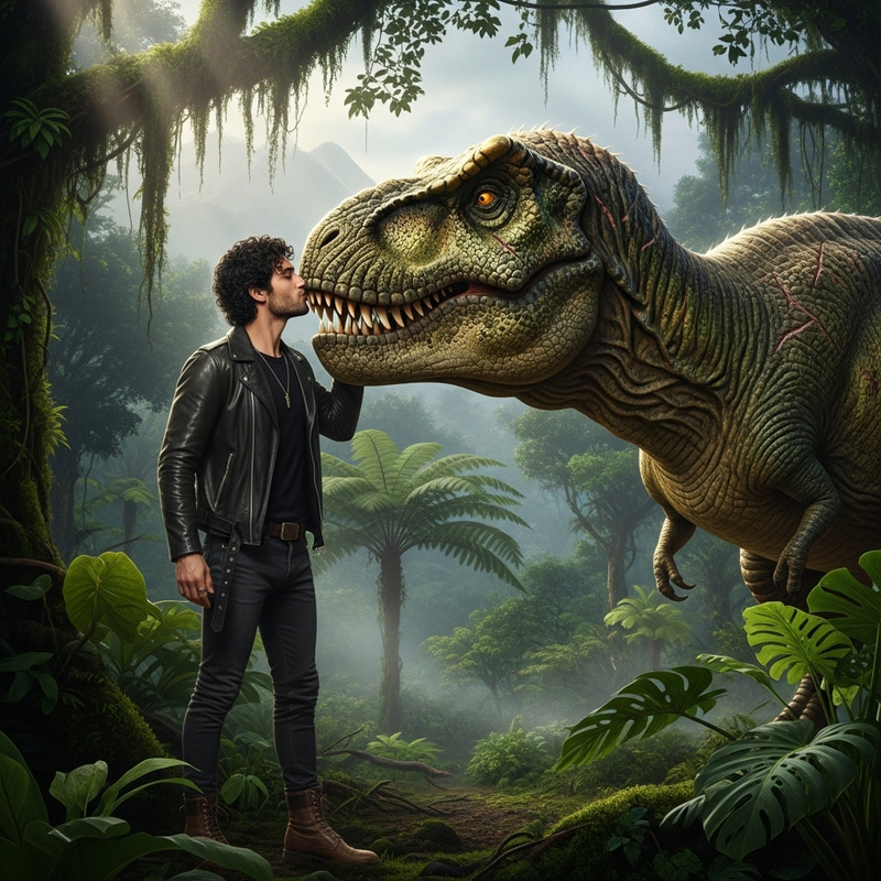 Jeff Goldblum Kisses Tyrannosaurus Rex in Enchanting Moment