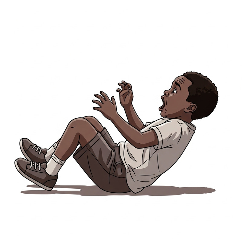 Young Boy Falling: A Stunning Capture in Brown & Grey