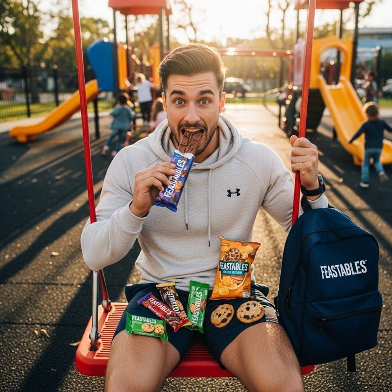 MrBeast Indulges in Feastables: Newest Playground Chocolate MrBeast Indulges in Feastables: Newest Playground Chocolate