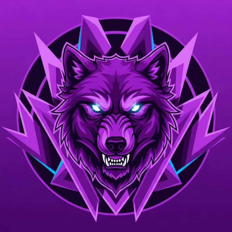 Fierce Wolf Purple Avatar for Twitch Gaming Channel Fierce Wolf Purple Avatar for Twitch Gaming Channel
