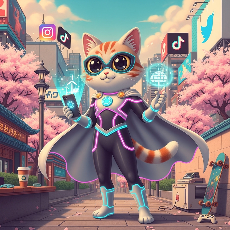 Cat Superhero Meme Token | Japanese Anime Inspired Cat Superhero Meme Token | Japanese Anime Inspired