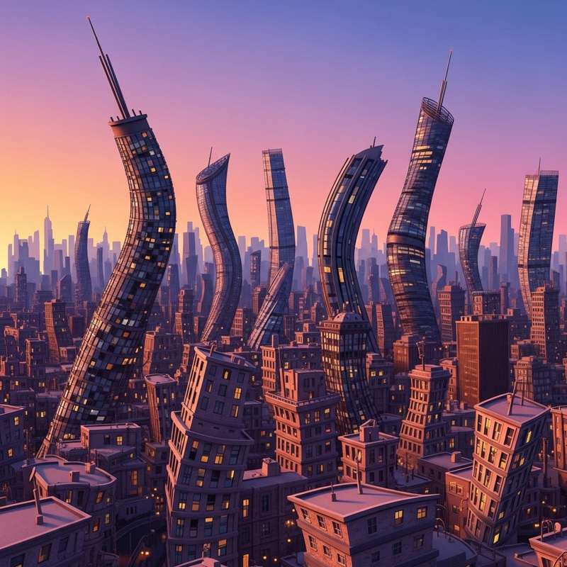 Engaging Abstract Cityscape Art | Surreal Urban Painting Engaging Abstract Cityscape Art | Surreal Urban Painting