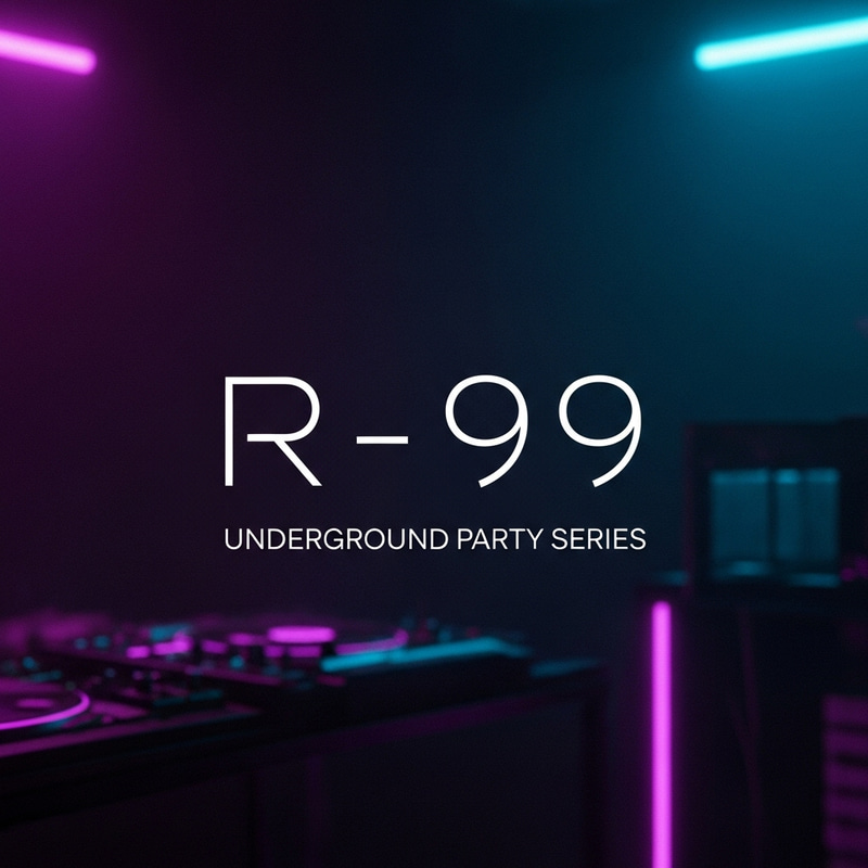 R-99 Underground Techno Party Series Logo Design