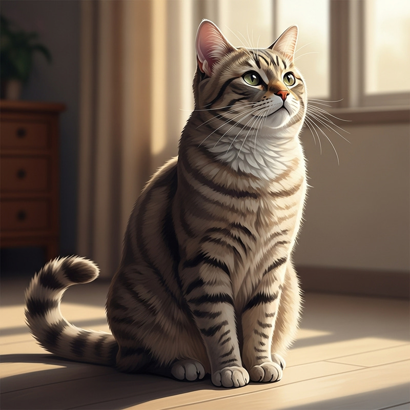 Serenely Sitting Cat: Captivating Gaze & Soft Fur Serenely Sitting Cat: Captivating Gaze & Soft Fur