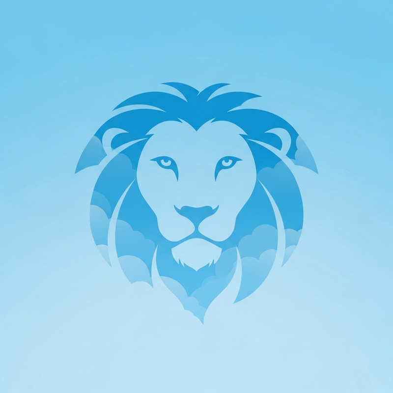 Sky Blue Lion Logo Design Sky Blue Lion Logo Design