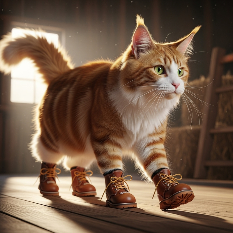 Cat in Boots - Cute Feline Footwear