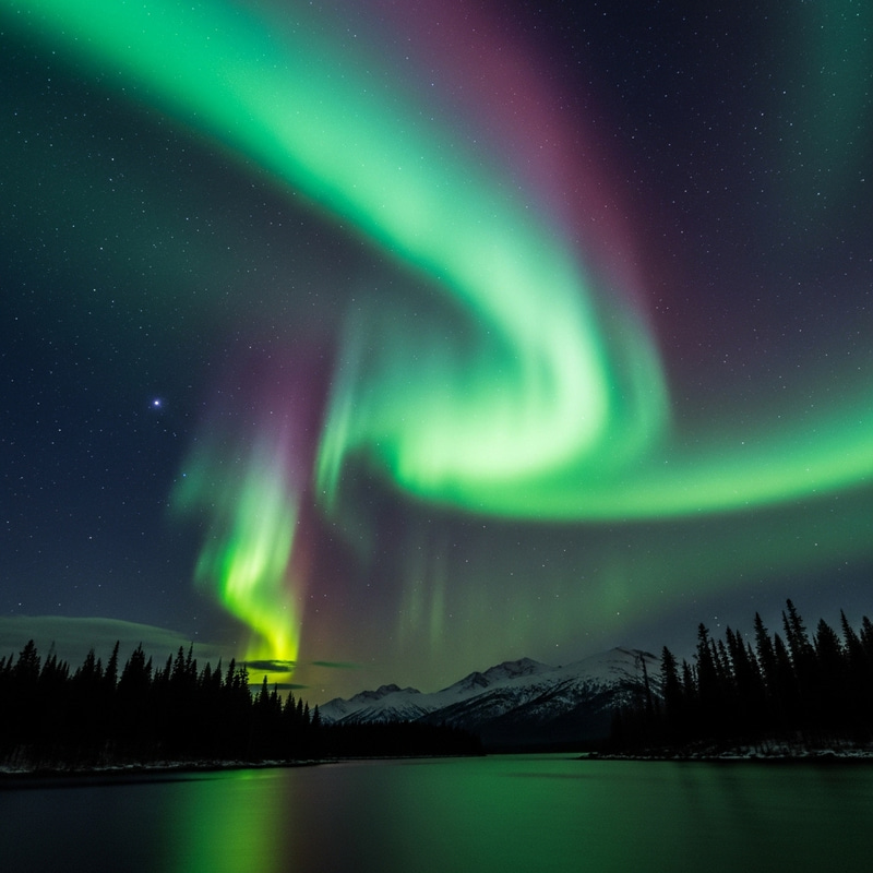 Captivating Northern Lights Abstract Painting