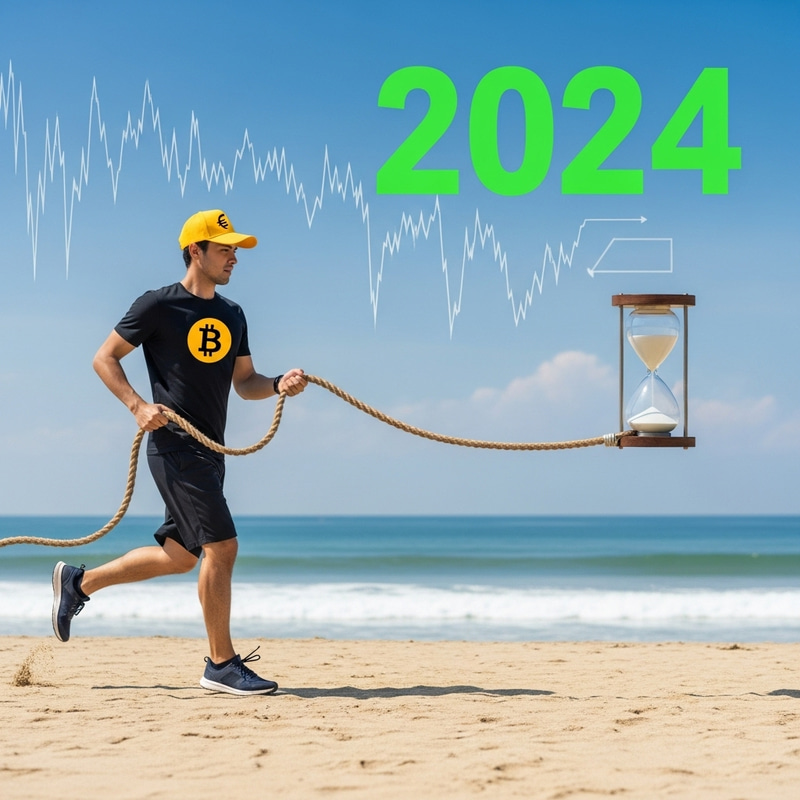 Scenic Jogging in Bali: Nike Dunk Shoes, Bitcoin Cap, 2024 Graph