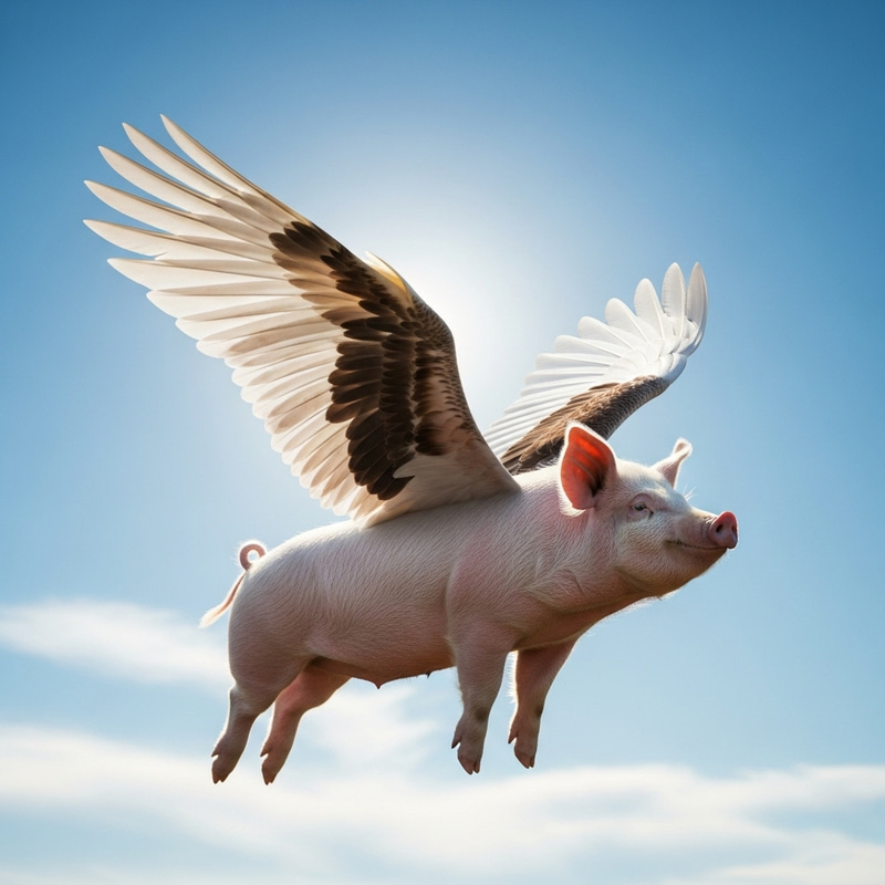 Flying Pig in Sky: Graceful and Soaring High Flying Pig in Sky: Graceful and Soaring High