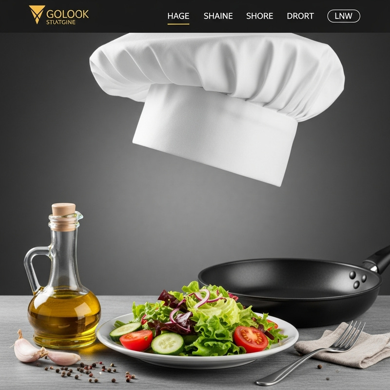 Gourmet Salad Plate | Olive Oil, Cooking Utensils, Chef's Hat Gourmet Salad Plate | Olive Oil, Cooking Utensils, Chef's Hat