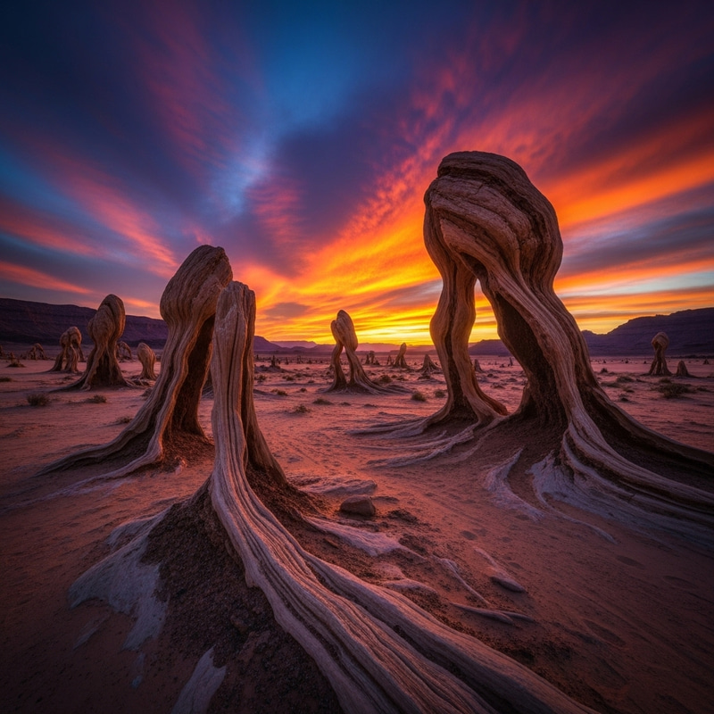 Surreal Desert Landscape at Sunset | Dreamlike Art