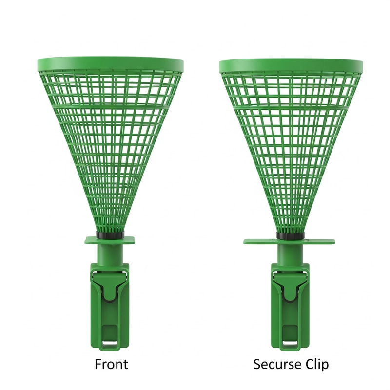 Green Drainage Clip Net Trap Design | Top-Down View