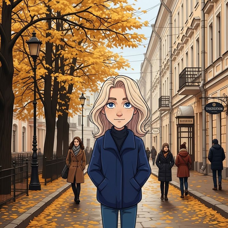 Cartoon Curvy Leonardo Dicaprio in Autumn Saint Petersburg Cartoon Curvy Leonardo Dicaprio in Autumn Saint Petersburg