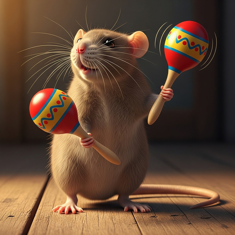 Musical Rat with Maracas - Dance to the Beat!