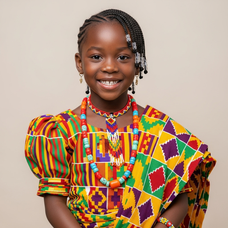 Ghanian Girl in Stunning Kente Attire Ghanian Girl in Stunning Kente Attire