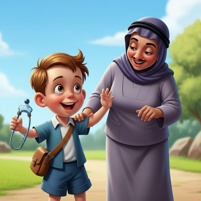 Caring Animation of a Child with Disability and His Middle-Eastern Caretaker Caring Animation of a Child with Disability and His Middle-Eastern Caretaker