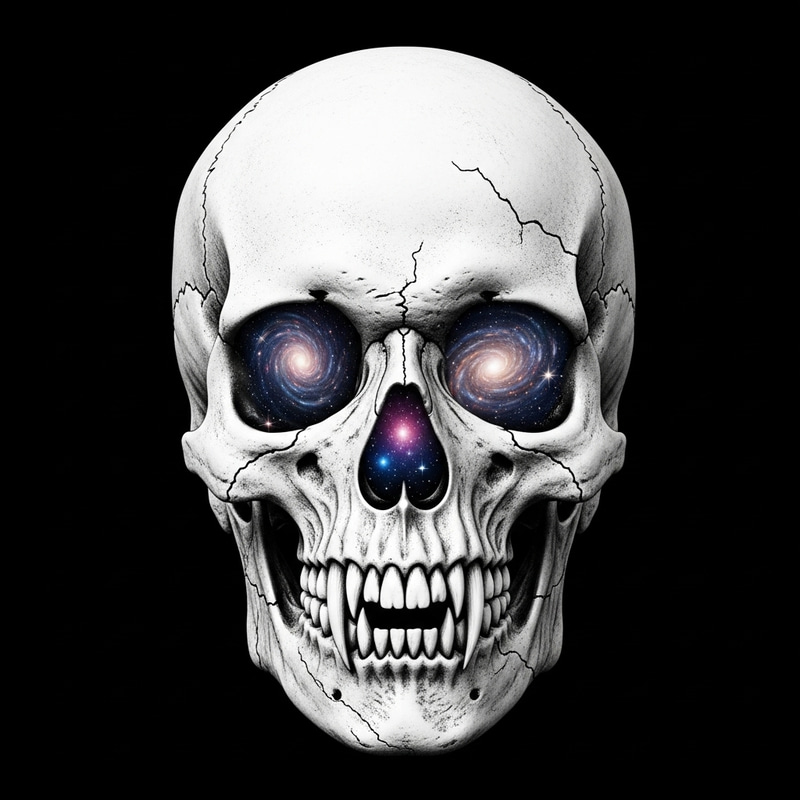Mystical Skull: Cosmic Wonders Within