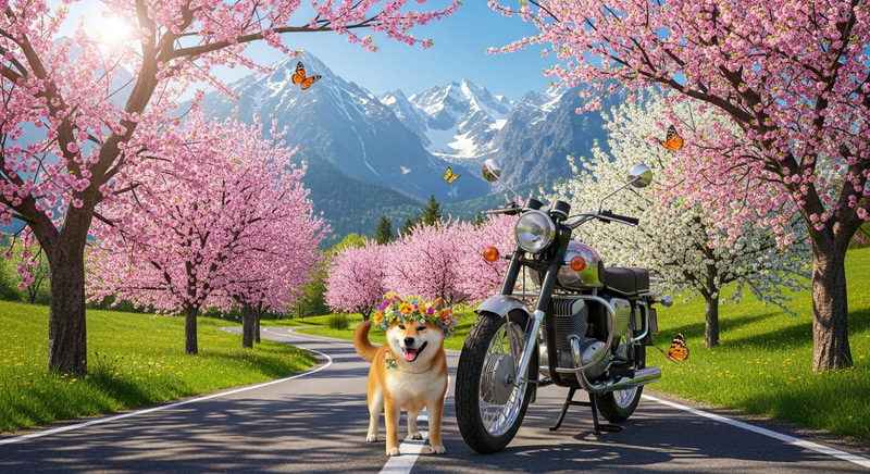 Springtime Beauty in Slovakia: Blooming Trees, Mountains & Shiba Inu Springtime Beauty in Slovakia: Blooming Trees, Mountains & Shiba Inu