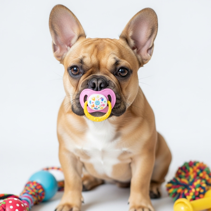 Cute French Bulldog with Pacifier | Playful Pup