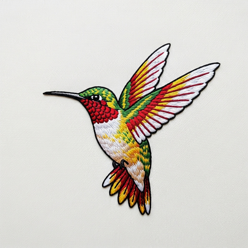 Exquisite Hummingbird Embroidery Design | Vibrant Colors Exquisite Hummingbird Embroidery Design | Vibrant Colors