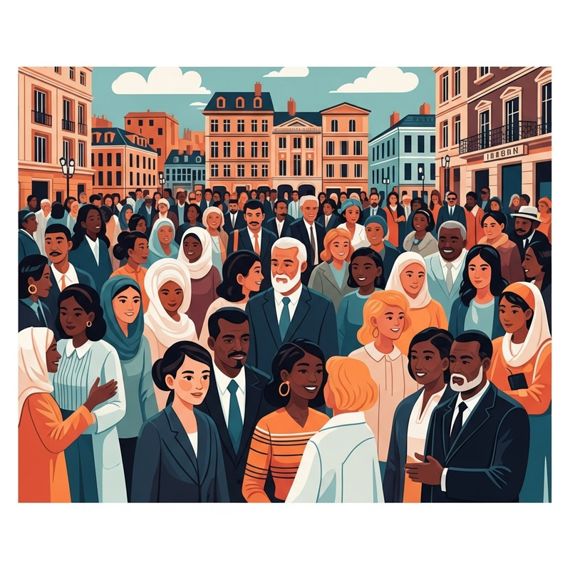 Embracing Unity and Joyful Cultural Exchange in Vibrant City Square Embracing Unity and Joyful Cultural Exchange in Vibrant City Square