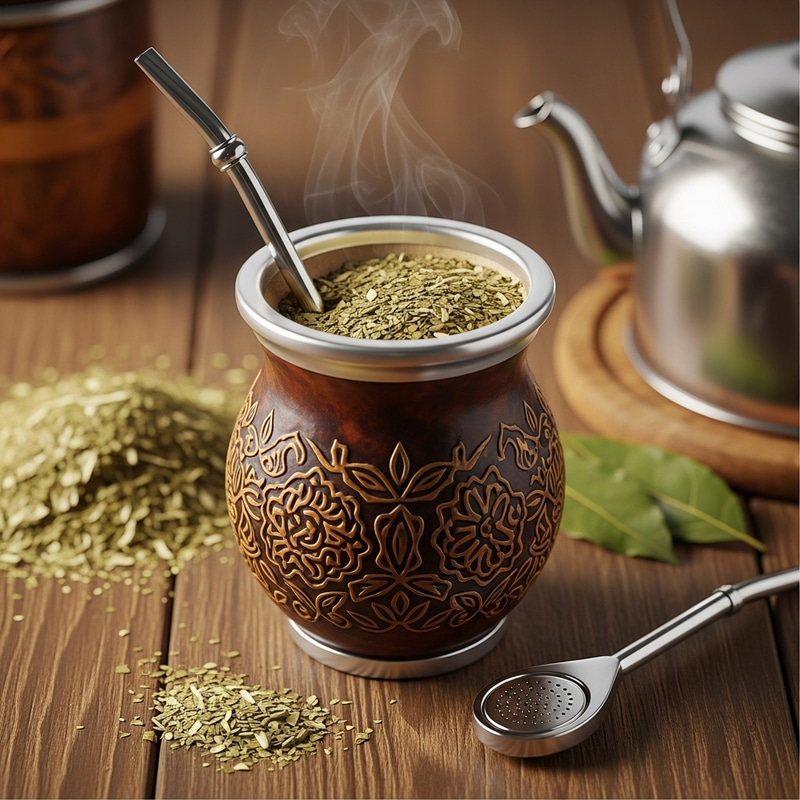 Authentic Yerba Mate Tea Setup