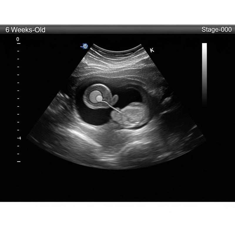 6 Weeks Old Ultrasound: Embryonic Development in Uterus Visualized 6 Weeks Old Ultrasound: Embryonic Development in Uterus Visualized