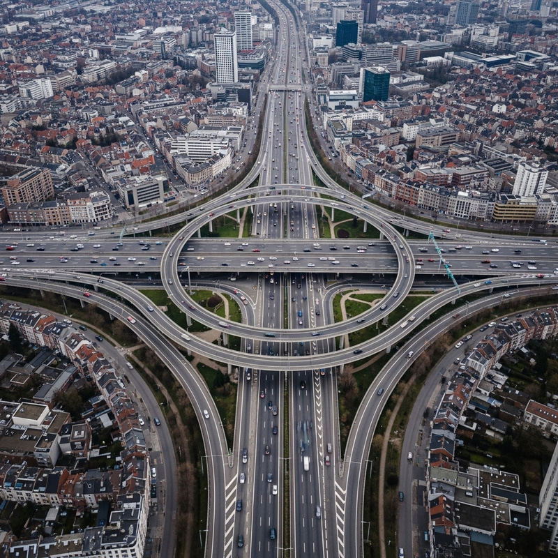 Antwerp Motorway Junction - Aerial View Antwerp Motorway Junction - Aerial View