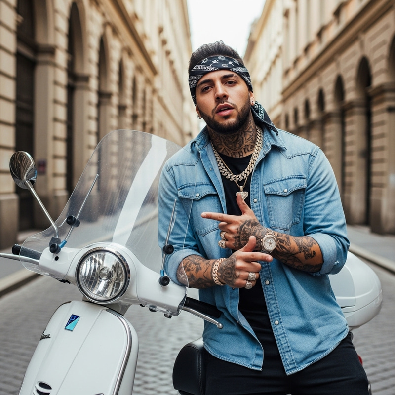 Milanese Criminal Rapper | Edgy & Charismatic Style Milanese Criminal Rapper | Edgy & Charismatic Style