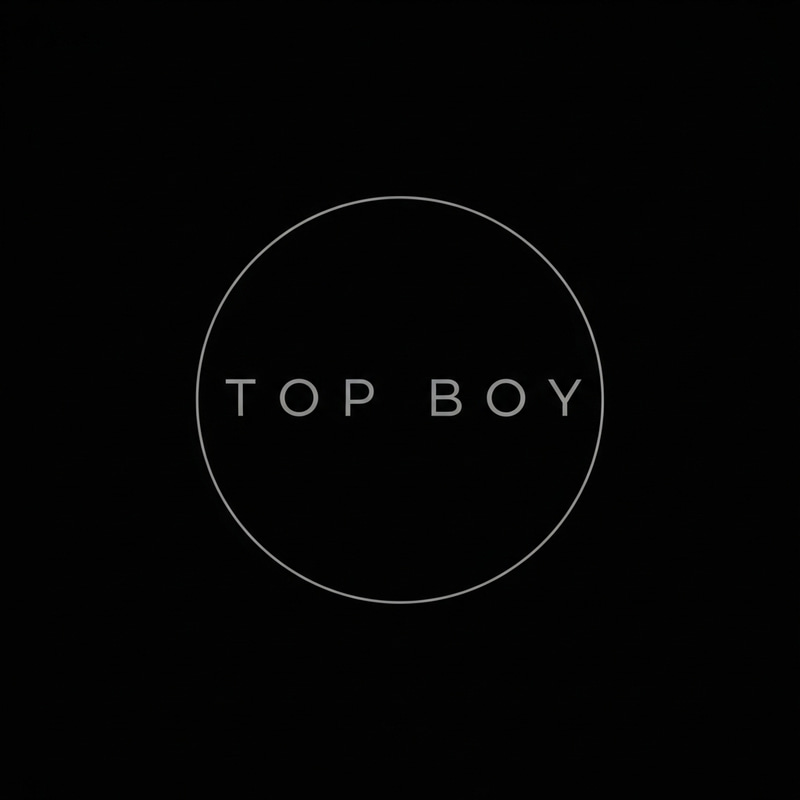 Unique Minimalist Design: TOP BOY on Black Background Unique Minimalist Design: TOP BOY on Black Background